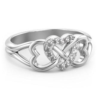 Triple Heart Infinity Ring
