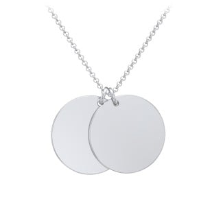 Initial and Date Engravable Disc Necklace - 2